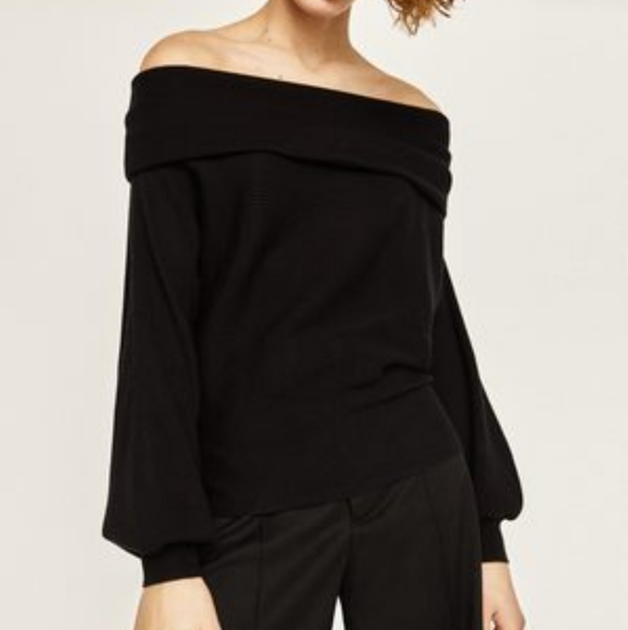 Zara Sweaters - Zara Off The Shoulder Ribbed Sweater